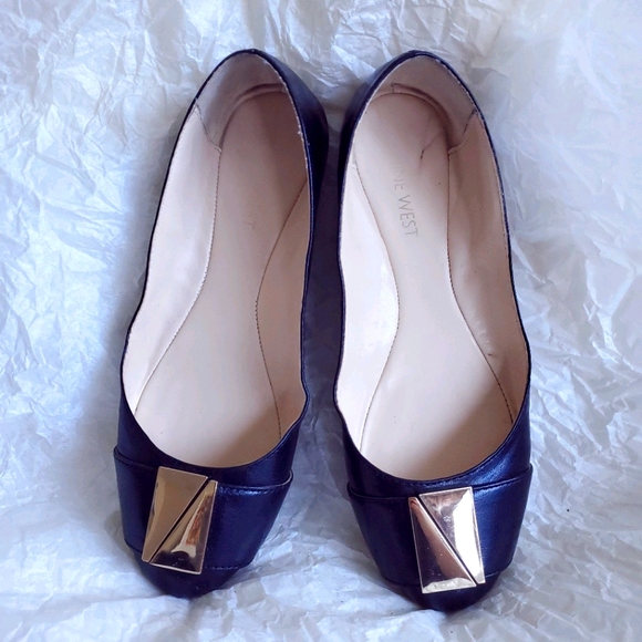 Nine West Leather Ballerina Flats - Size 6 - Picture 1 of 2